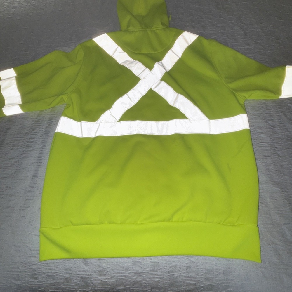 Refrigiwear Mens XL Yellow High-Vis Safety Construction Hoodie - Picture 10 of 11